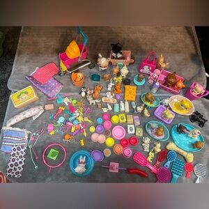 Barbie Doll Huge Pet Stroller Dogs Lot